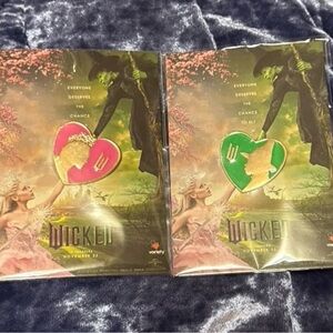 Wicked Glinda and Elphaba Variety Heart Pin Duo